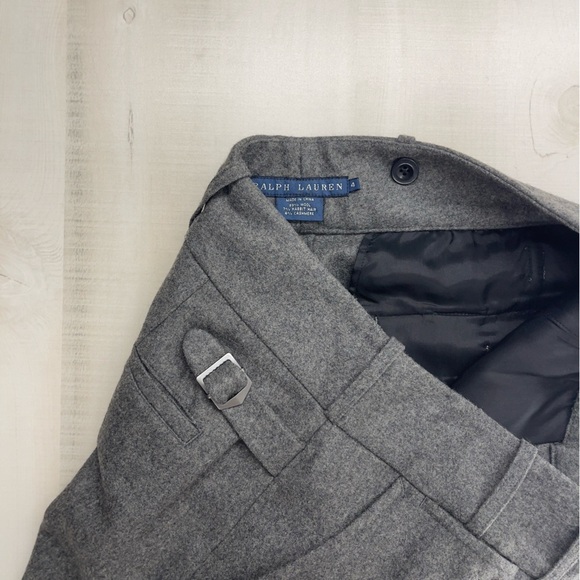 RALPH LAUREN wool cashmere rabbit hair gray slacks pants wide leg high end 4 - Picture 3 of 9